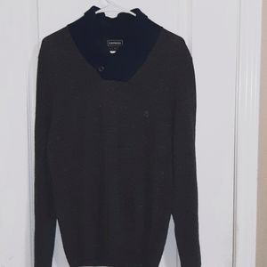 Express sweater, navy blue and Grey,medium size sweater